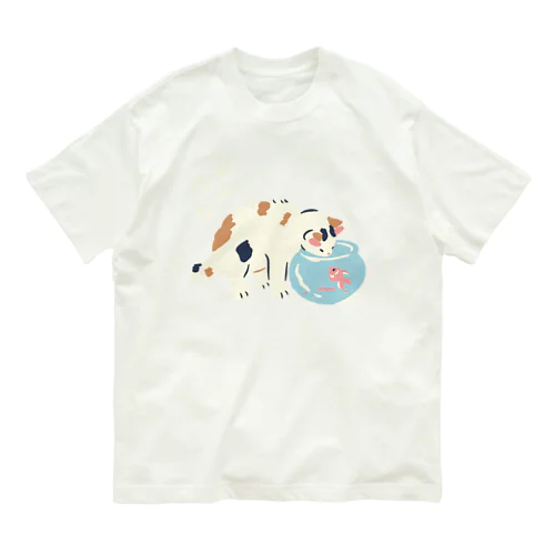 ねこと金魚 オーガニックコットンTシャツ