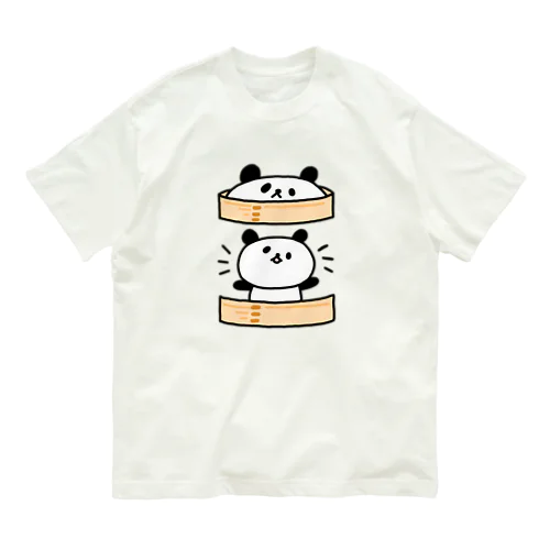 しょぼいパンダ（せいろ） オーガニックコットンTシャツ