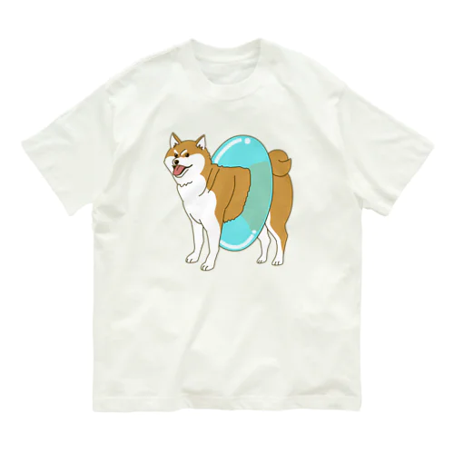 プールに行く気の柴犬 オーガニックコットンTシャツ