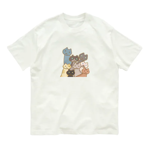 にゃんこ大集合 オーガニックコットンTシャツ