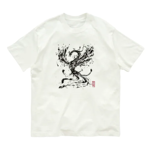 【墨絵】鳳凰 オーガニックコットンTシャツ