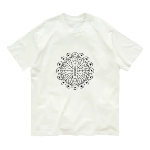 ヲシテ文字フトマニ図(背景透明) オーガニックコットンTシャツ