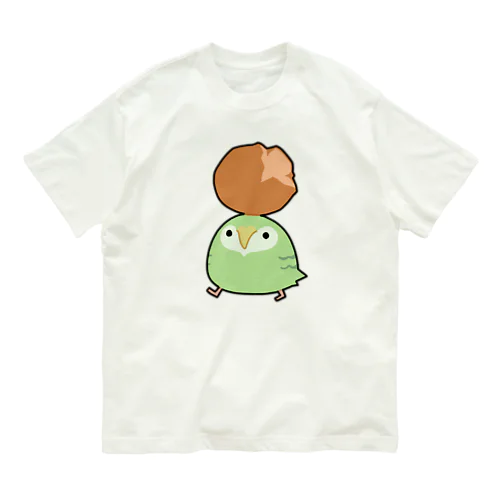 サーターアンダギーをゲットしてご満悦のカカポ Organic Cotton T-Shirt