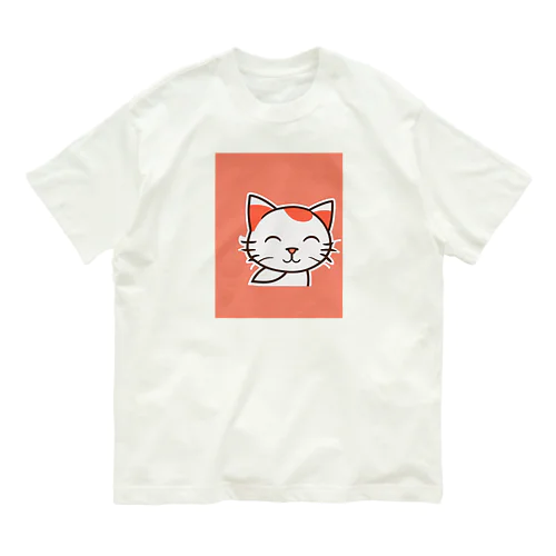 にっこりハッピーキャット Organic Cotton T-Shirt