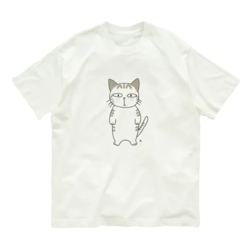 無愛想なサバトラ猫くん Organic Cotton T-Shirt