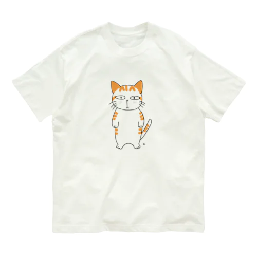 無愛想な茶トラ猫くん Organic Cotton T-Shirt