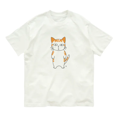 無愛想な茶トラ猫くん オーガニックコットンTシャツ