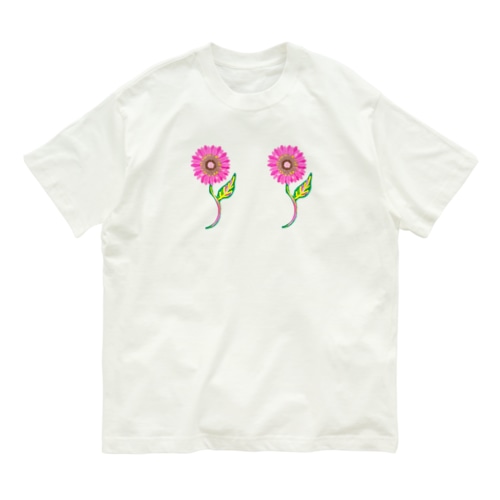 ピンクのガーベラbra Organic Cotton T-Shirt