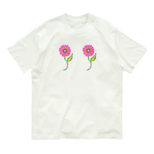 ピンクのガーベラbra Organic Cotton T-Shirt