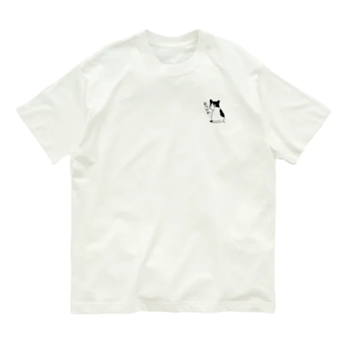 癒しのハチワレ猫さん Organic Cotton T-Shirt