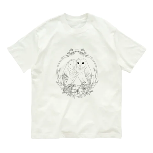 なかよしメンフクロウ オーガニックコットンTシャツ