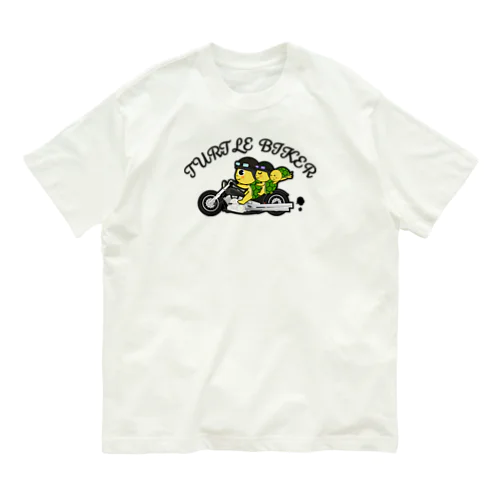 亀亀バイカー オーガニックコットンTシャツ
