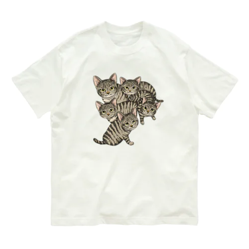 キジトラ軍団 オーガニックコットンTシャツ