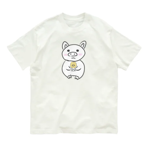 乾杯待ちのぶた　カラーver. オーガニックコットンTシャツ