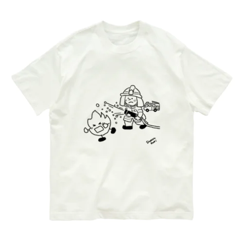 消防士さんとほのおくん オーガニックコットンTシャツ