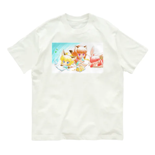 けもっ娘村の夏休み🎐🦊 オーガニックコットンTシャツ