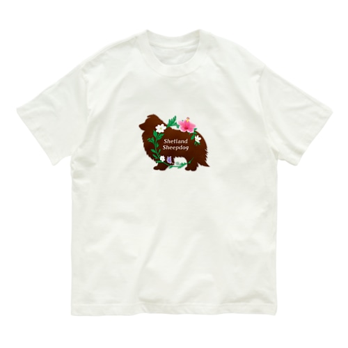 シェルティ　ハイビスカス　onehappiness Organic Cotton T-Shirt