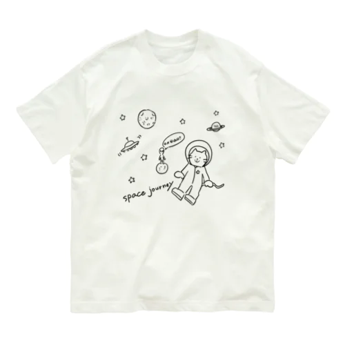 宇宙と猫 オーガニックコットンTシャツ