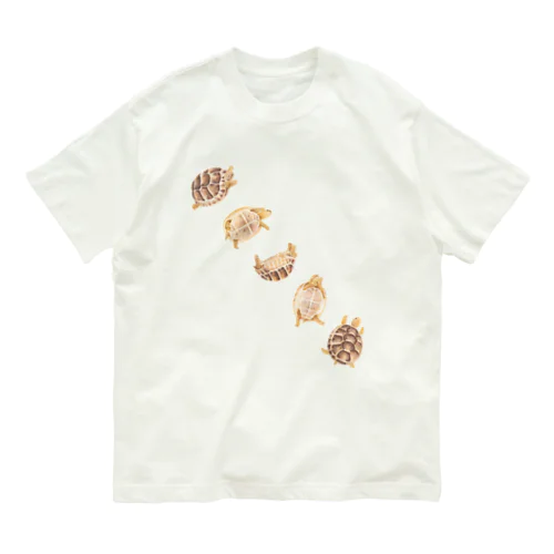 斜めにころころ、ギリシャリクガメ。 Organic Cotton T-Shirt