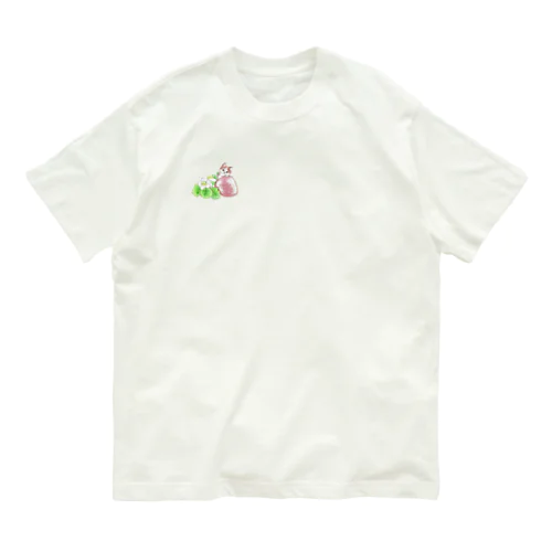 いちご猫ちゃんワンポイント オーガニックコットンTシャツ