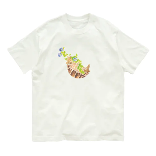 オオイヌノフグリとギリシャリクガメ Organic Cotton T-Shirt