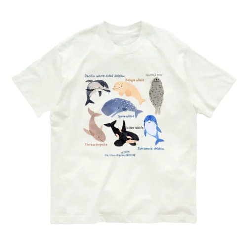 イルカとクジラとアザラシたち Organic Cotton T-Shirt