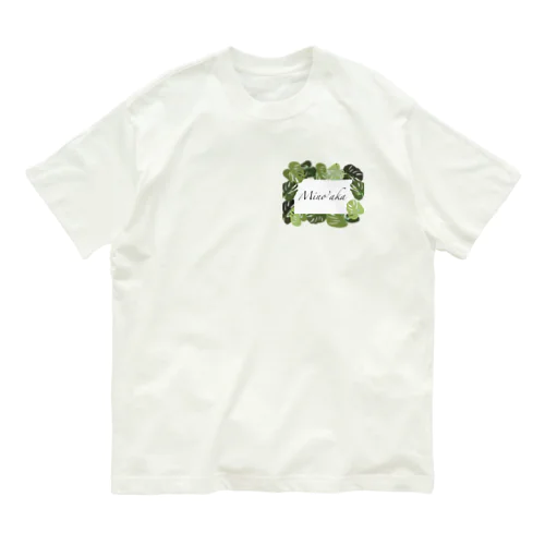 笑顔Mino’aka Tシャツ　白い犬Gコラボ Organic Cotton T-Shirt