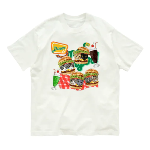 muchaguraainima hamburger オーガニックコットンTシャツ