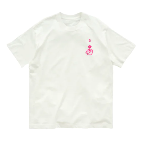 ドット絵　お花とバケツ Organic Cotton T-Shirt