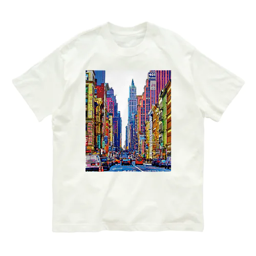 ニューヨーク ブロードウェイの喧騒 Organic Cotton T-Shirt