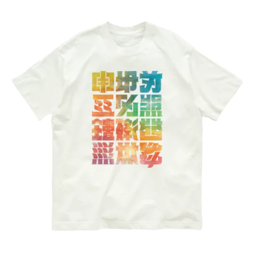 架空の漢字（カラー） オーガニックコットンTシャツ