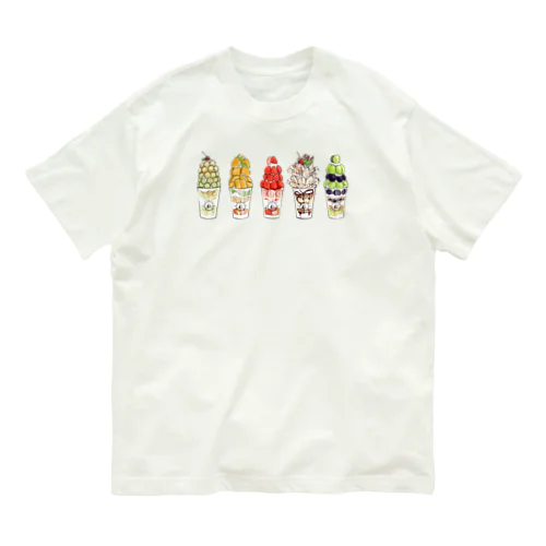 高橋農園釜川店の激盛りパフェ5種 Organic Cotton T-Shirt