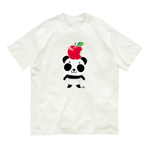 両面印刷 ズレぱんだちゃんのリンゴ食べたの誰？　 Organic Cotton T-Shirt