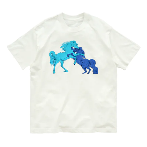 戦う牡馬たち Organic Cotton T-Shirt