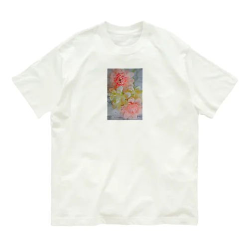 造花 レトロ オーガニックコットンTシャツ