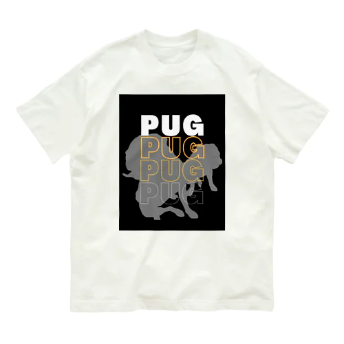 Pug silhouette オーガニックコットンTシャツ