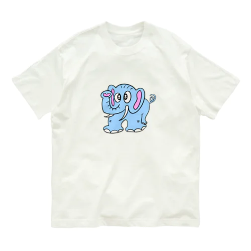 0008・青いぞうさん（じゅうにブランド） オーガニックコットンTシャツ