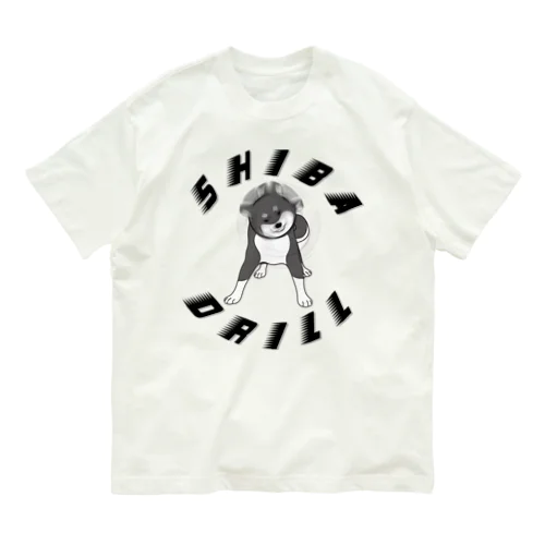 黒柴ドリル オーガニックコットンTシャツ