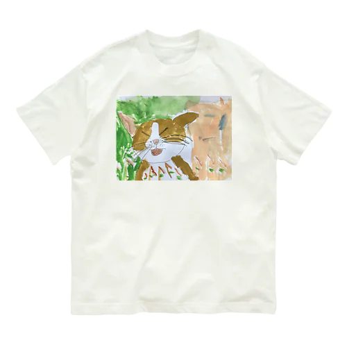 「にゃんたろう」 オーガニックコットンTシャツ