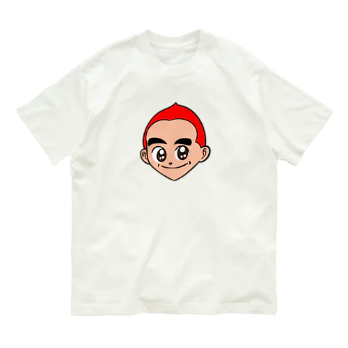 0016・赤い坊主頭の少年（じゅうにブランド） オーガニックコットンTシャツ