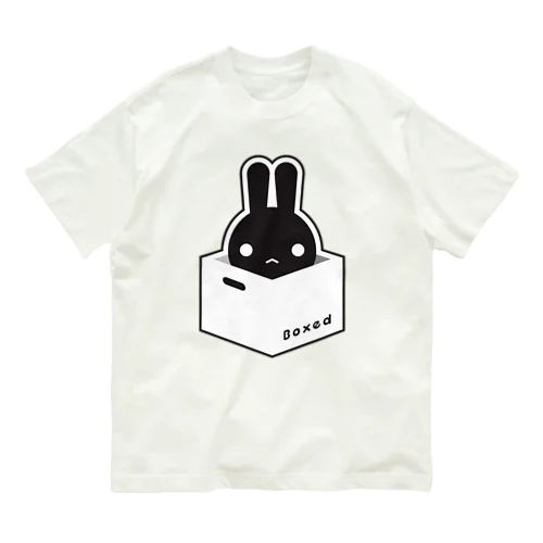 【Boxed * Rabbit】黒Ver オーガニックコットンTシャツ