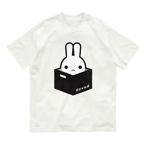 【Boxed * Rabbit】白Ver オーガニックコットンTシャツ