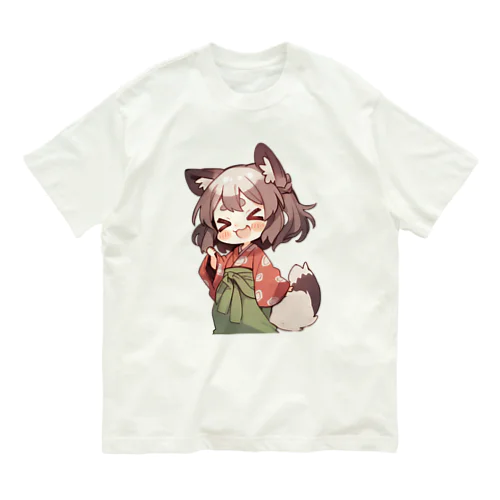 たぬっぺ (Tanuppe) ver.2　狸の神様、たぬき、タヌキ オーガニックコットンTシャツ