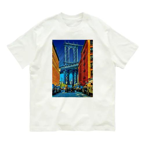ニューヨーク マンハッタン橋 オーガニックコットンTシャツ