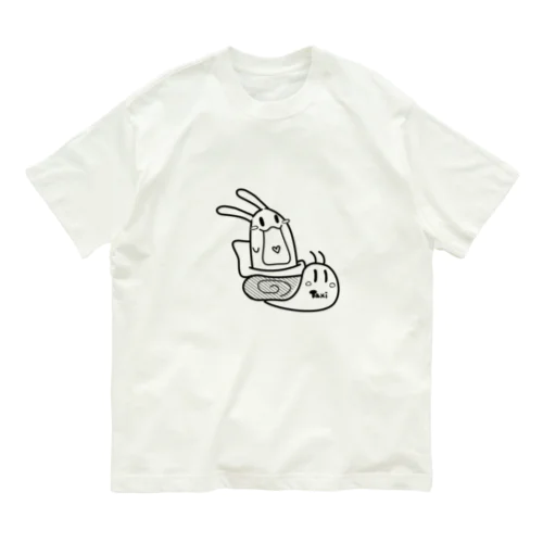 ゆっくり急いでます（白Tシャツ） Organic Cotton T-Shirt