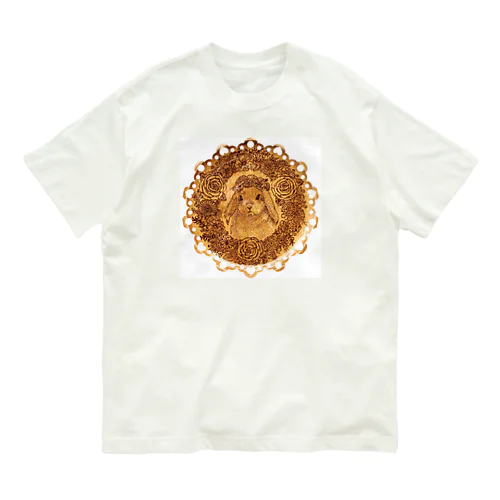 花の冠をかぶったウサギ Organic Cotton T-Shirt