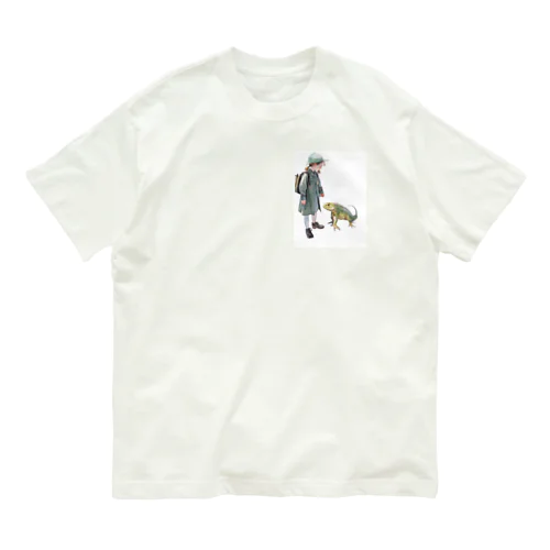 少女とイグアナ オーガニックコットンTシャツ