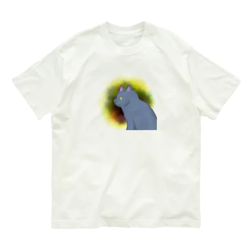 グレーの猫 Organic Cotton T-Shirt
