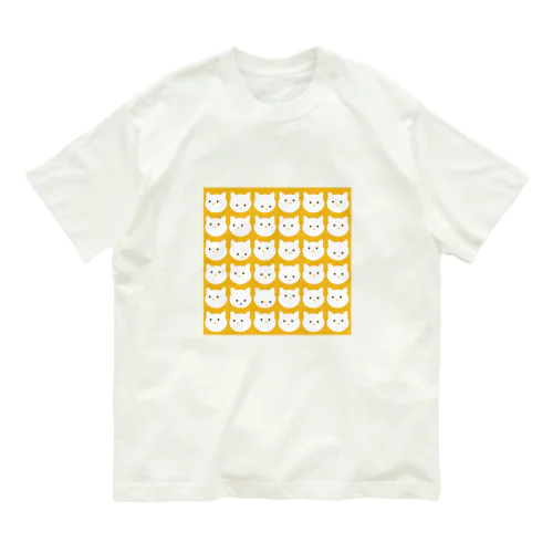 Dot Cat Daily_Square（イエロー） オーガニックコットンTシャツ