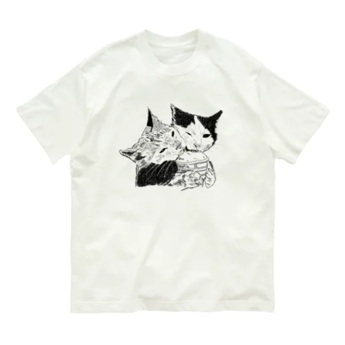 ソフトクリームを舐める猫達 Organic Cotton T-Shirt